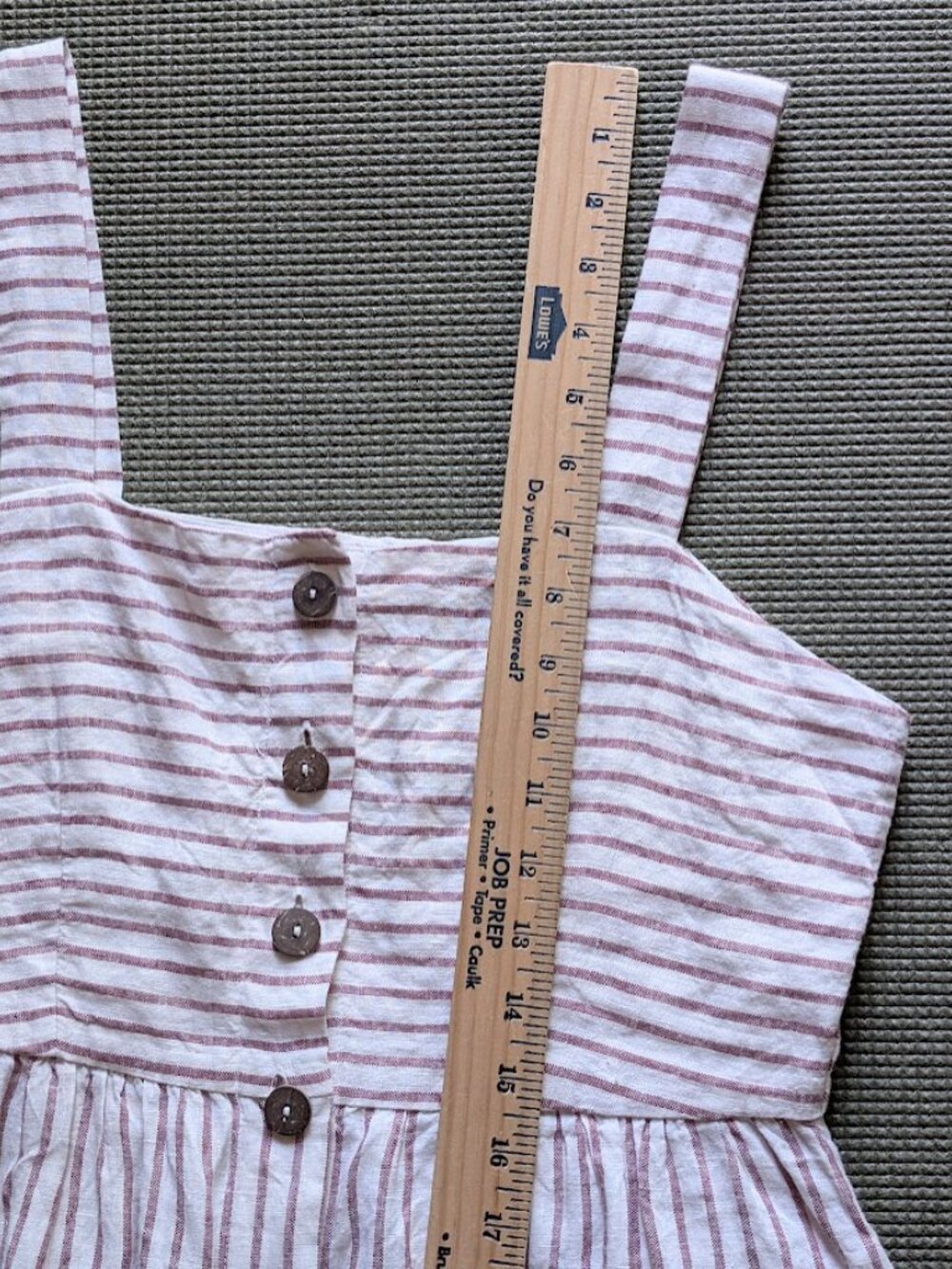 Artisan NY Linen Jumper Dress Red White Stripes Button Front Lagen Look Sz:4 - Picture 12 of 14